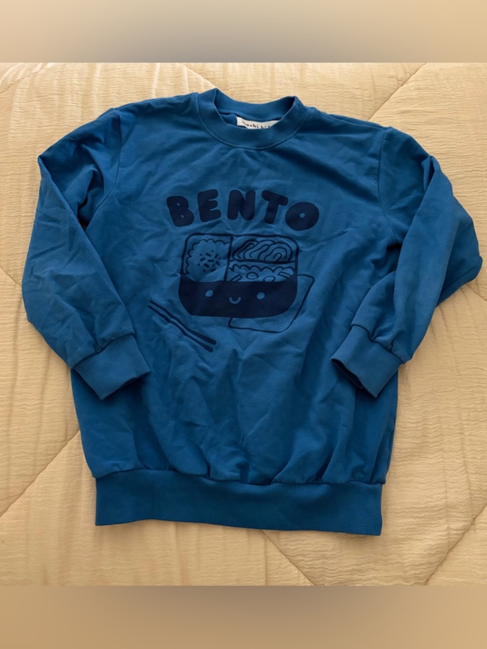 Mochi Kids Blue 'BENTO' Graphic Crewneck Sweatshirt 6/7